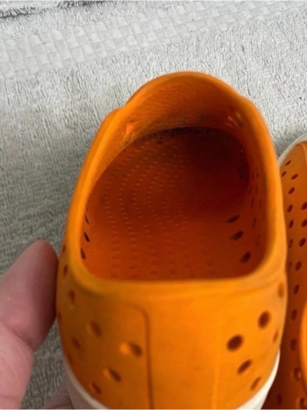 Native Shoes Kids Jefferson City Orange White Slip-on Sneakers Size C7 Casual